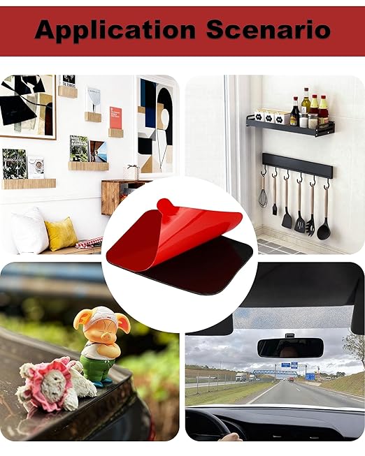 VHB Double-Sided Adhesive Pads (12 Pack) - 34x44mm 5930 Extra Strong Mounting Tape, 0.8mm Thick Heavy Duty Double Sided Tapes, Waterproof Temperature Resistant Adhesive Pads for Car Home Office