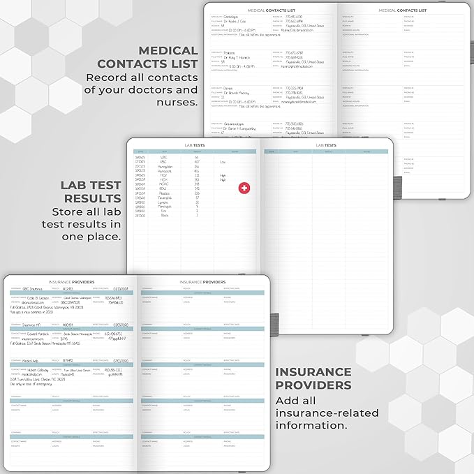 Clever Fox Large Medical Planner 12-Month – Medical Notebook, Health Diary, Wellness Journal & Logbook to Track Health – Self-Care Medical Journal – 12 Months, Undated, 7″ x 10.5″ (Gray)