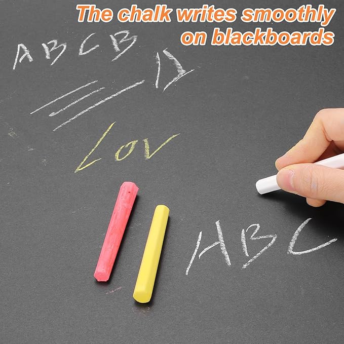 PATIKIL 48 PCS Chalkboard Chalk, Dustless Chalk Small Bulk Colored Thin for Chalkboard Blackboard Teacher Classroom Adults Indoor Home Office Supplies, Orange