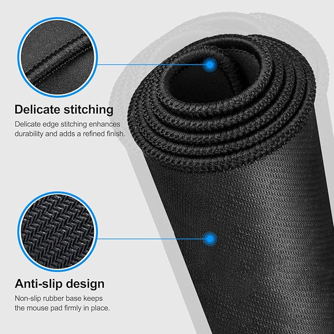 secret corner Mouse Pad with Excel Cheat Sheet Desk Pad, Large Waterproof Non-Slip Desk Mat with Printed Keyboard Shortcuts for Work, Study, Computer, or Gaming (35.4 x 15.7 in)