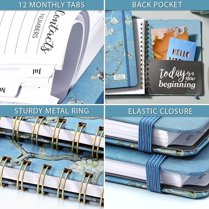 Planner 2026-2027- Academic Planner 2026-2027, JUL 2026 - JUN 2027, 6.4" x 8.5" Calendar Planner, Monthly Tabs, Hardcover, Thick Paper, Daily Organizer