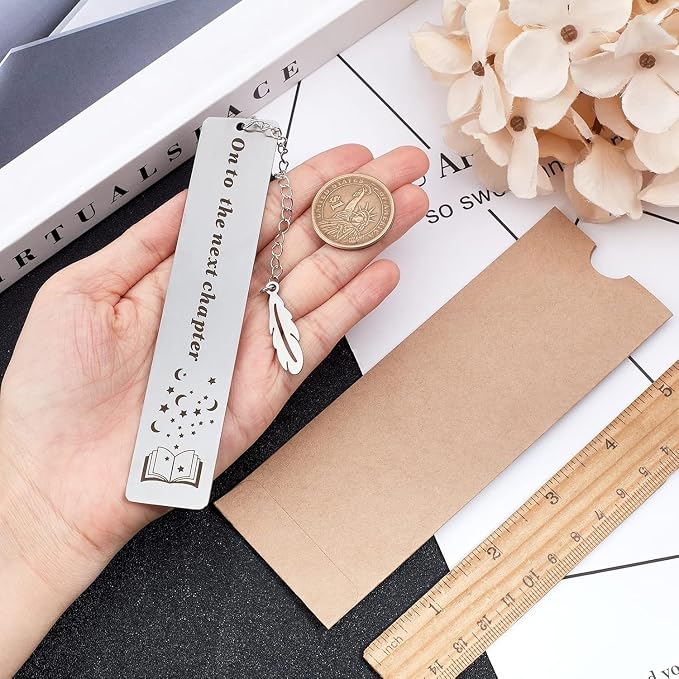 Inspirational Gifts for Women Men, On to The Next Chapter Bookmark, Graduation Gifts for Her Him, Retirement Coworker Leaving Farewell Gift for Friend Daughter Son, New Job Encouragement Book Marker