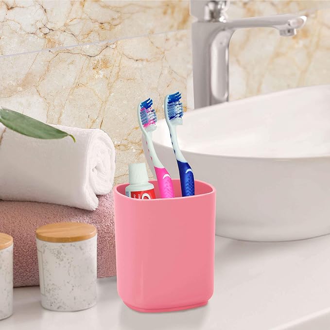 Acrimet Jumbo Pencil Holder, Pen Cup, Caddy Super-Sized Desktop Organizer for Students, Artists and Professionals (Plastic) (Solid Pink Color)