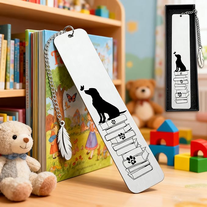 Dog Lover Gifts for Women Men, Dog Bookmark for Readers, Book Lover Gifts for Dog Mom Dad, Cute Animal Book Marker for Librarian Teacher, Birthday Christmas Gifts for Pet Owner