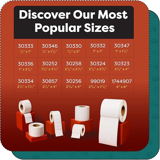 Aegis Adhesives - Replacement for DYMO 30252 (12 Rolls, 4200 Labels) 1 1/8" X 3 1/2" Direct Thermal Address Labels - Compatible with LabelWriter 450, 450 Turbo, 4XL Printers (NOT 550, 5XL)