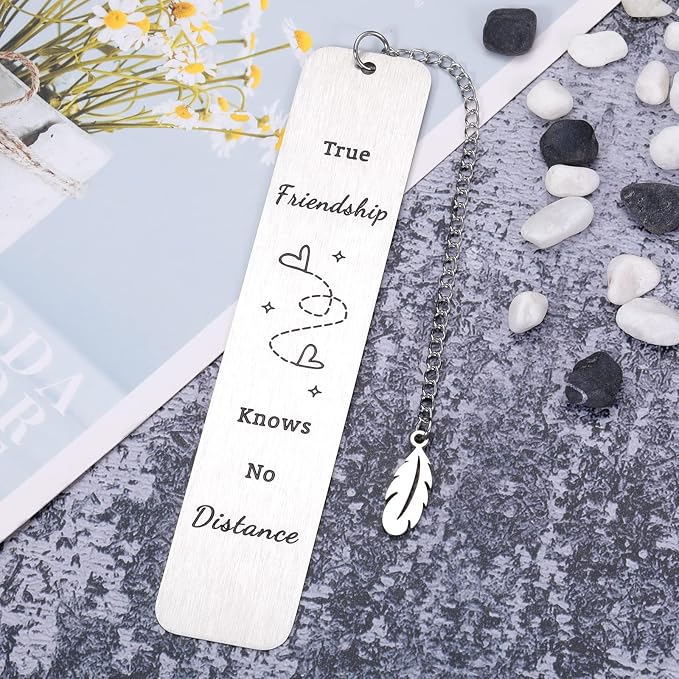 Long Distance Friendship Gifts Bookmark - Going Away Best Friends Gi-fts for Women Girls Leaving Moving Away Gift for Friends Sister BFF for Birthday Galentines Christmas Farewell Long Distance Gifts