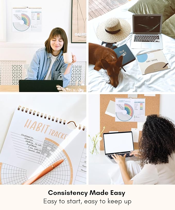 Lamare 2026 Habit Tracker Calendar – Premium Daily Habit Tracker Journal and Goal Board, Workout Motivation & Productivity Tool