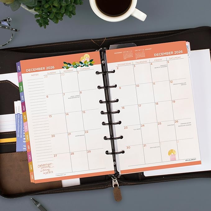 AT-A-GLANCE 2026 Planner Refill, Weekly & Monthly, 5.5" x 8.5", Size 4, Desk Size, 52122 Day-Timer, Kathy Davis (KD81-285Y-26)