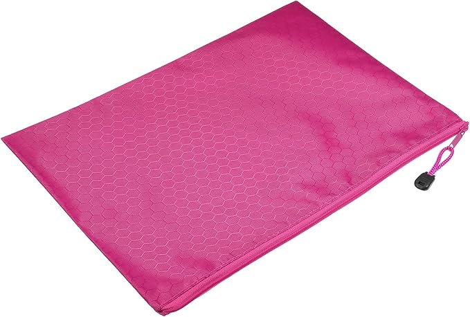 PATIKIL Waterproof Zipper File Bags, 10 Pack A4 Size Document Pocket Storage Organizer Pouch for Travel Office Supply, Rose Red