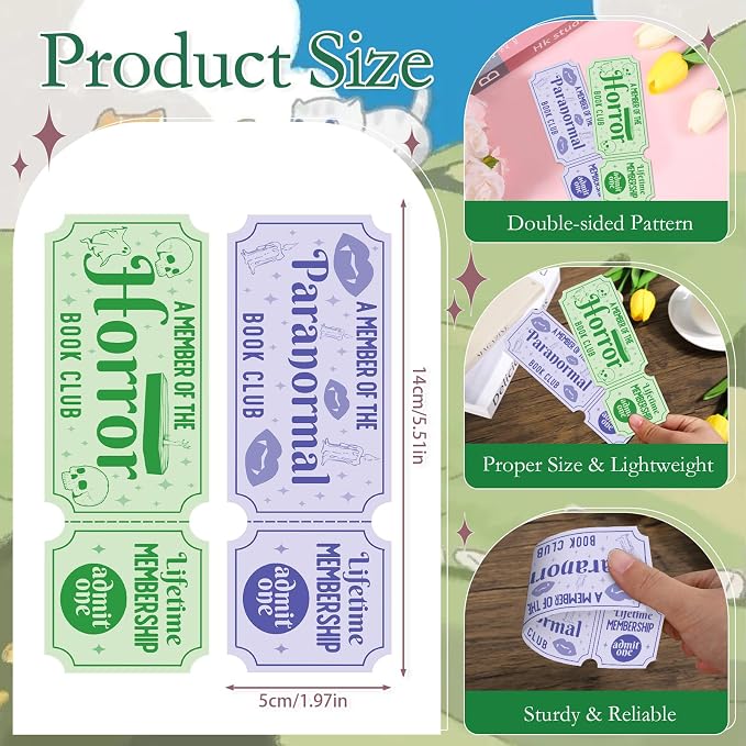 Wxiben Reading Ticket Bookmarks Gifts - 100 Pcs Book Club Bookmarks Funny Tracker Book Marks Page Marker Clip Gift for Women Book Lovers Office School Teachers Bookish Reader Accessory