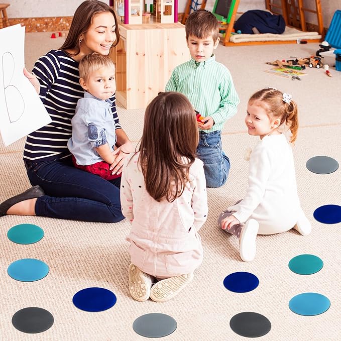 50 pcs Spot Markers Carpet Floor Spots Markers 5 Colors (Includes Blue) for Classroom Decoration, for Flexible Carpet Dots for School Supplies for Elementary School Preschool Kindergarten Teacher