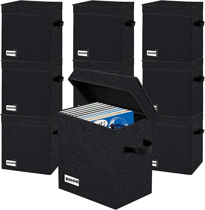 10 Pack Collection Comic Book Storage Boxes, Protector Organizer 11.8" X 9.8" X 7.8" Collapsible Short Box Holds 160-180 Comic Book Heavy Duty Bin Container Holder Shelf