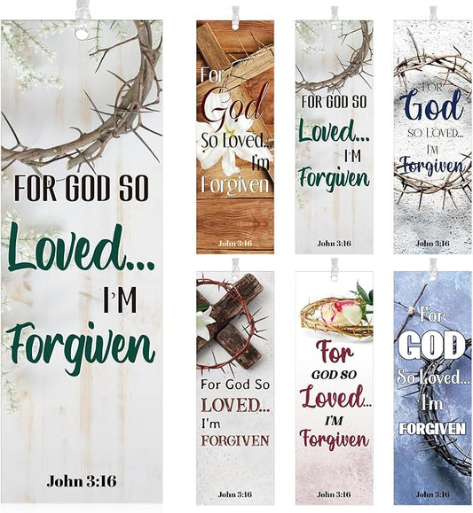 Dispowreath 60 Pcs for God So Loved Bookmarks Religious John 3: 16 Bookmarks Church Exchange Gifts for Men & Women Sunday School Vbs Church Prizes Party Favors
