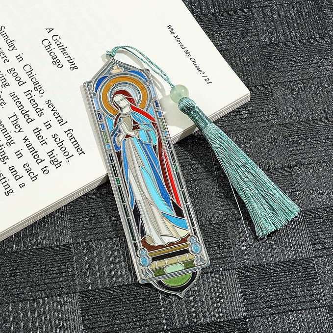 Divine Virgin Mary Bookmark with Tassel - Exquisite Design Book Marks for Women Men, Gift for Book Lovers