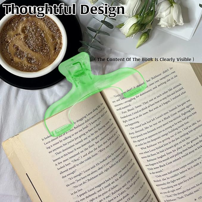 2Pcs Page Holders for Reading, Multifunctional Portable Book Clip Holders Practical Transparent Book Reading Accessories, Book Page Holders for Home School Office Books Magzines Notebook Supplies