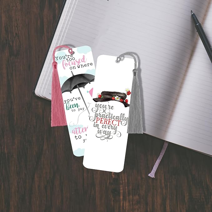Mary Inspirational Bookmarks, Beloved Musical Book Themed Page Markers with Tassels, Set of 10