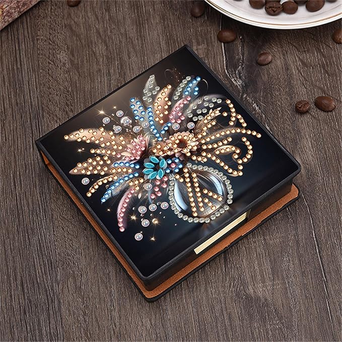 Vase Diamonds Painting Kit Note Box,Memo Paper Storage Box Diamond Art,Sticky Note Holder Diamond Art,Diamond Painting Memo Pad For Office Desk. (Vase)
