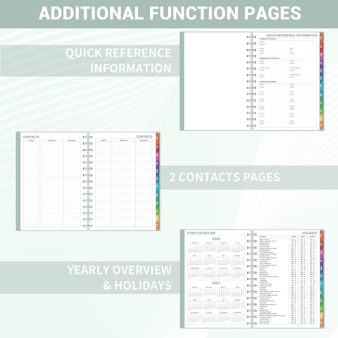 2026-2027 Planner - 2026 Planner Weekly and Monthly from Now - Dec. 2026, Calendar Planners 2026 with Monthly Tabs, Inner Pocket, 8.5" x 6.4"