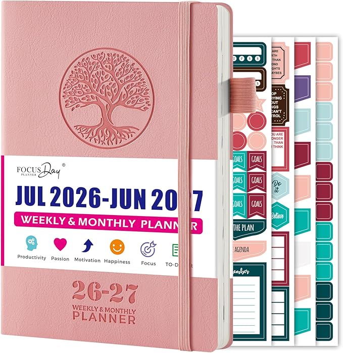2026-2027 Weekly and Monthly Academic Planner for Women/Men, July 2026 - June 2027, A5 (5.8" x 8.3"), Soft Cover, Inner Pocket, 100GSM Paper, Calendar Book Organizer for School Office Supplies