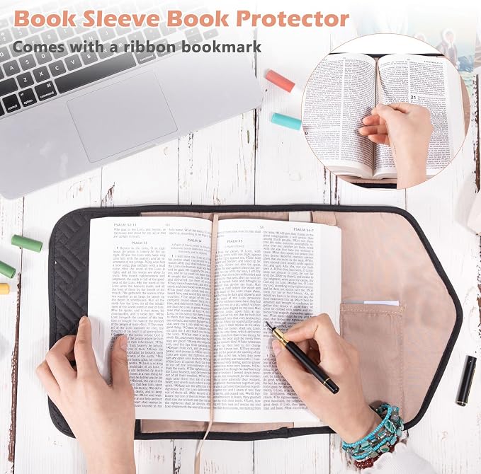 APLUFINE Reusable Book Cover with Magnet Closure - Adjustable Book Sleeve for Book Lovers Gift - Book Protector for Paperback -Book Covers for Hardcover - Book Pouch - Book Carrier