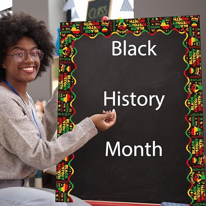 75Ft Black History Month Bulletin Board Borders,Bulletin Board Decorations Kente Classroom Decor Kwanzaa Juneteenth Party Decor for Door Office School
