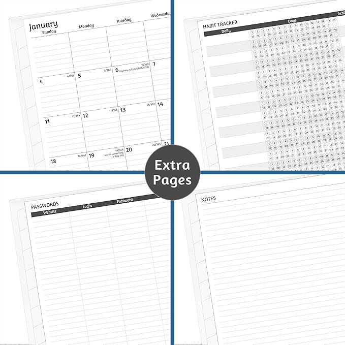Monthly Planner 2026-2028, 36 Months Calendar Planner 2026-2028 from Jan 2026 – Dec 2028, 8.5'' x 11'' with Ruled Spread, Flexible Cover, Spiral Wirebound, Pocket, Coated Tabs, Notes ＆ Habit Tracker
