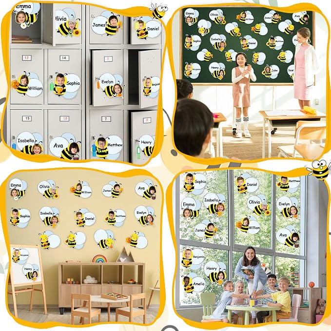 gisgfim 80Pcs Bee Cutouts Summer Honey Bee Decorations Bulletin Board Summer Honeybee Paper Cut-Outs Classroom Decor for Boy Girl DIY Craft Photo Wall Kindergarten Preschool Party Favor Supply