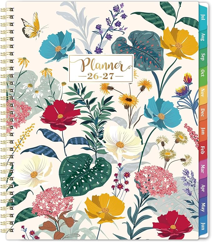 Planner 2026-2027 - Academic Planner 2026-2027, Jul. 2026 - Jun.2027, 9” × 11”, Planner Weekly and Monthly, Premium Paper, Back Pocket, Colorful Tabs, Twin-wire Binding