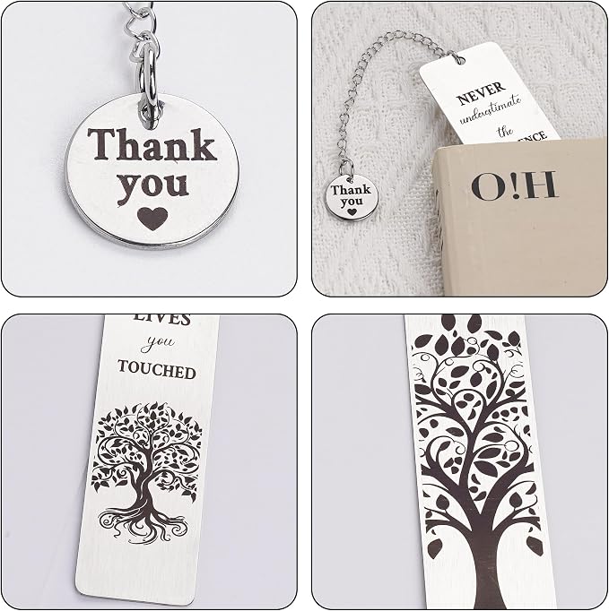 Inspirational Bookmark Gifts for Women Men - Metal Thank You Bookmarks with Never Underestimate The Difference Quote, Leaving Present for Colleagues Teacher Employees