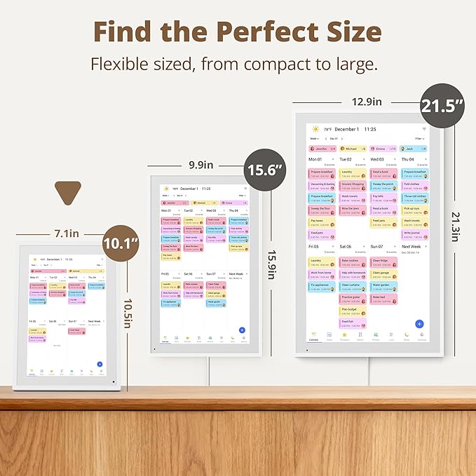Dragon Touch 10.1 inch Digital Calendar Chore Chart – Interactive Touchscreen, Smart Family Planner, Hearth Display Desk Digital Calendar Best Gifts for Christmas, Wedding, Mom