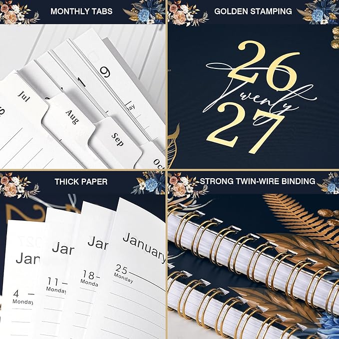 Planner 2026-2027 - 9" x 11", 2026-2027 Planner Weekly & Monthly from JUN.2026 to JUL.2027, Academic Planner 26-27 with Sturdy Cover, Twin-wire Binding, Premium Paper, Monthly Tabs