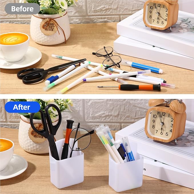 Leinuosen 12 Pcs Remote Control Holder Wall Mount Self Adhesive TV Controller Holder White TV Remote Organizer Wall Pen Organizer for Home Office School Storage Accessories