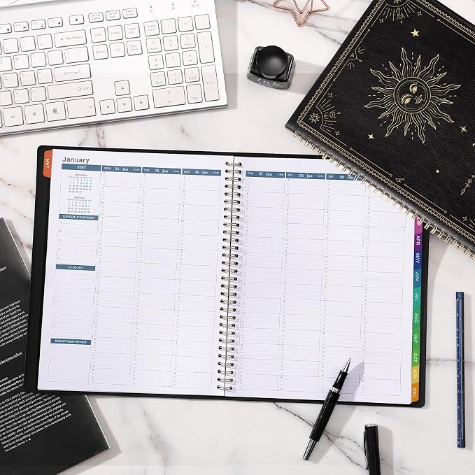 2027 Appointment Book - Daily Planner 2027, JAN 2027 - DEC 2027, 9" x 11", Appointment Planner, Appointment Book with Flexible Cover, 2027 Hourly Planner with 15-Minute Interval - The Sun
