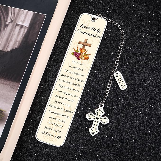 2026 First Communion Gifts for Boys Girls - 1st Communion Gifts for Boys Girls First Communion Favors Bible Bookmark Religious Christian Easter Gift for Kids Girl Boy Christian Bookmarks for Women Men