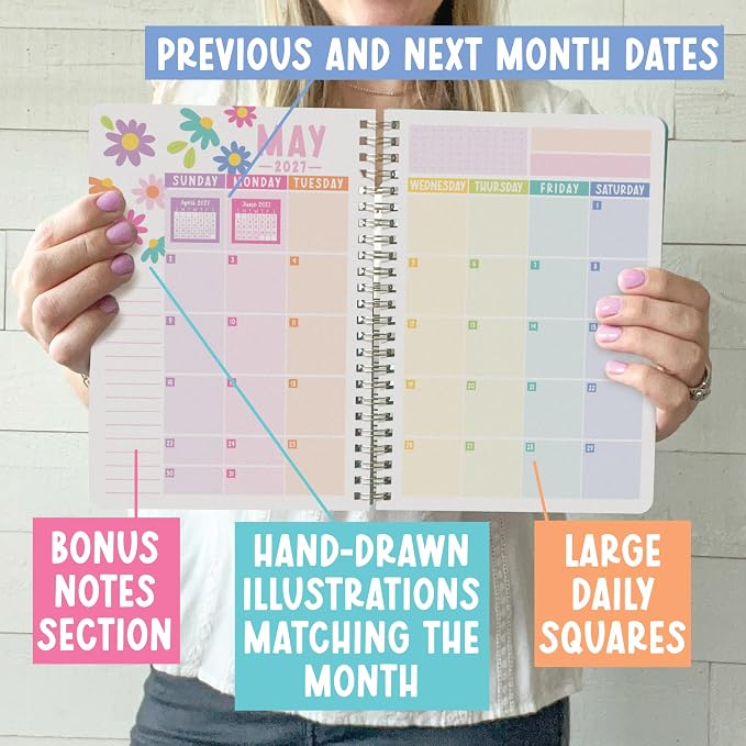 2 Year Monthly Planner 2026-2027 - 2 Year Planner 2026-2027, Monthly Calendar 2026-2027, Calendar Book, Pink Calendars, Planners & Organizers