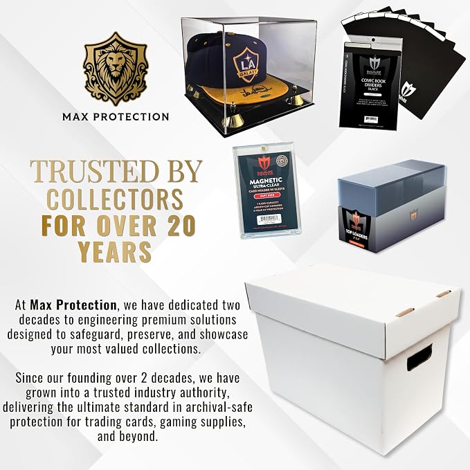 Max Protection CGC Graded Comic Book Storage Boxes - Heavy-Duty Case for 35-40 Graded Comics with 200 lb Test Strength - Made in USA White Cardboard, 10 Pack