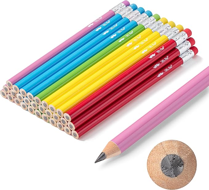 Mr. Pen- Jumbo Pencils, 30 Pack, Colorful Barrels, Smooth Black 2 HB Graphite Cores, Large Preschool Pencils, Smooth Writing Lead for Kindergarten, Kids and School Supplies