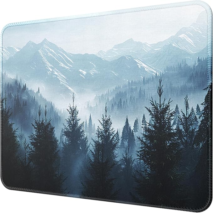 MROCO Essential Office & Gaming Mouse Pad, 8.5 x 11 Inch, Cloud Forest | Anti-Fray Stitched Edges, Functional and Stylish Pattern Design, Non-Slip Rubber Base, Water and Stain Resistant Protection