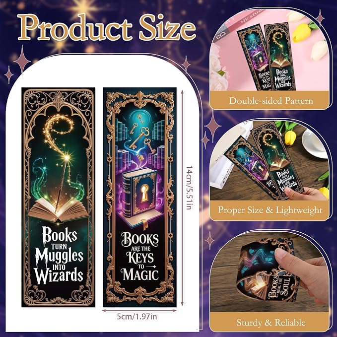 Wxiben Dark Romance Bookmarks Gifts - 120 Pcs Gothic Fantasy Skull Bookmarks Tarot Card Inspirational Book Markers Gift for Women Men Book Lovers Students Teachers Reading Supplies
