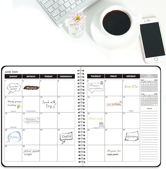 Monthly Academic Planner 2025-2026 Monthly Calendar Planner from Jan 2025 - Dec 2026, 9'' x 11'', Organize Schedule for School, Office, Family