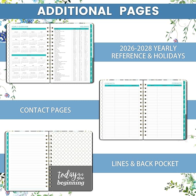 Planner 2026-2027 - 6.5" x 8", JUL. 2026 - JUN. 2027, Weekly & Monthly Planner2026-2027, 2026-2027 Academic Planners with Tabs, Sturdy Cover, Premium Paper, Back Pocket, Strong Twin-wire Binding
