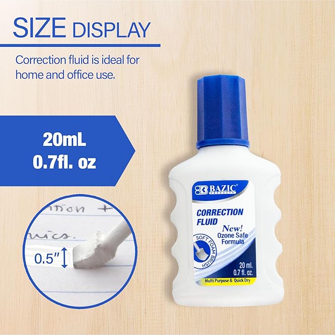 Correction Fluid with Foam Brush (Set of 2) Quantity: Case of 144