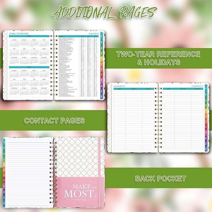 2026-2027 Planner - Weekly & Monthly Planner 2026-2027 with Tabs, 6.4" x 8.5", Jul 2026 - Jun 2027, Hardcover, Strong Binding, Thick Paper, Back Pocket, Elastic Closure, Inspirational Quotes