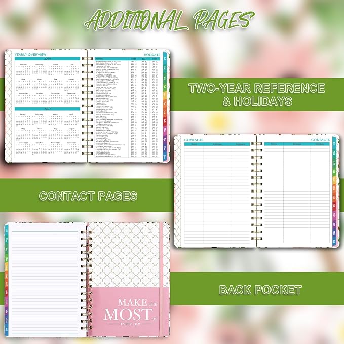 2026-2027 Planner - Weekly & Monthly Planner 2026-2027 with Tabs, 6.4" x 8.5", Jul 2026 - Jun 2027, Hardcover, Strong Binding, Thick Paper, Back Pocket, Elastic Closure, Inspirational Quotes