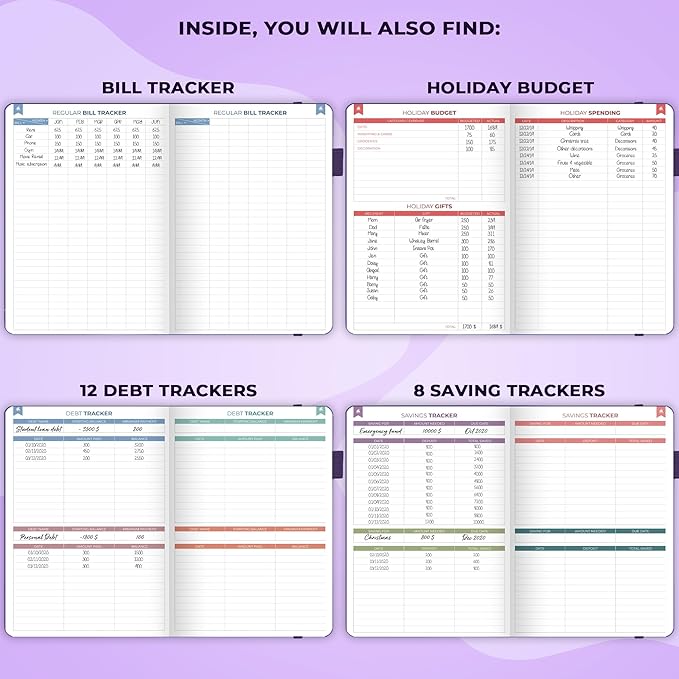 Clever Fox Bi Weekly Budget Planner – Undated Financial Organizer Book – Expense Tracker, Budgeting & Bill Notebook, A5 (Purple)