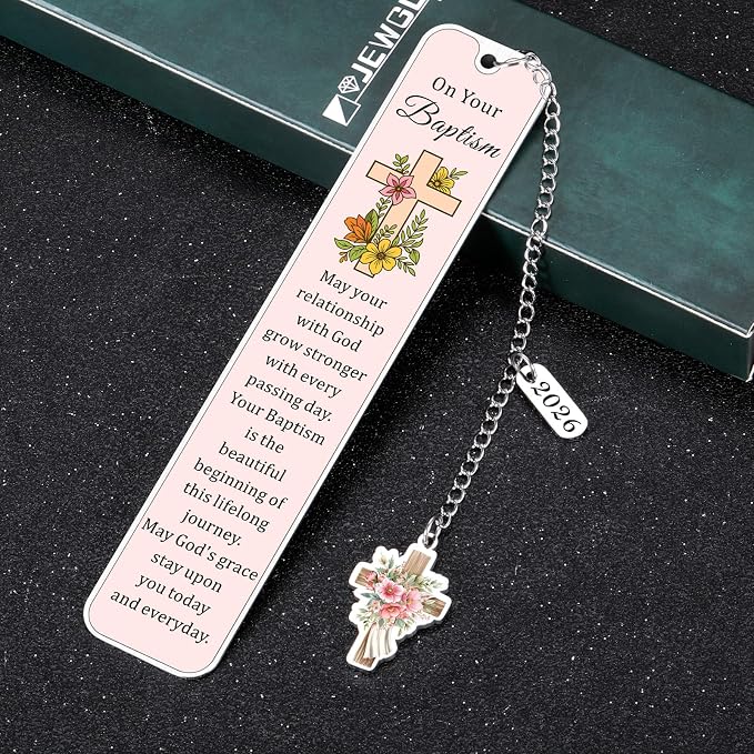Baptism Gifts for Teen Girl Women 2026 - Christian Bookmarks Baptism Gifts for Girls 8-10, Religious Bookmarks Catholic Baptismal Christening Gift for Girls, Easter Basket Stuffers for Teens Adults