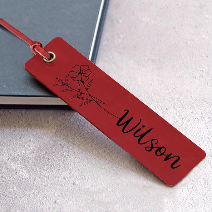 Personalized Bookmark, Book Marks for Reading, Women Men Kids Personalized Gifts for Book Lovers Teachers Appreciation Gifts on Birthday Graduation Christmas Back to School (Red)