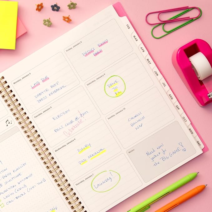 Blue Sky Gen Z 2027 Weekly and Monthly Planner Calendar, January 2027 - December 2027, 8.5" x 11", Flexible Cover With Zip Pouch, Durable Twin Wire Binding, Laminated Tabs, Storage Pocket, Capri