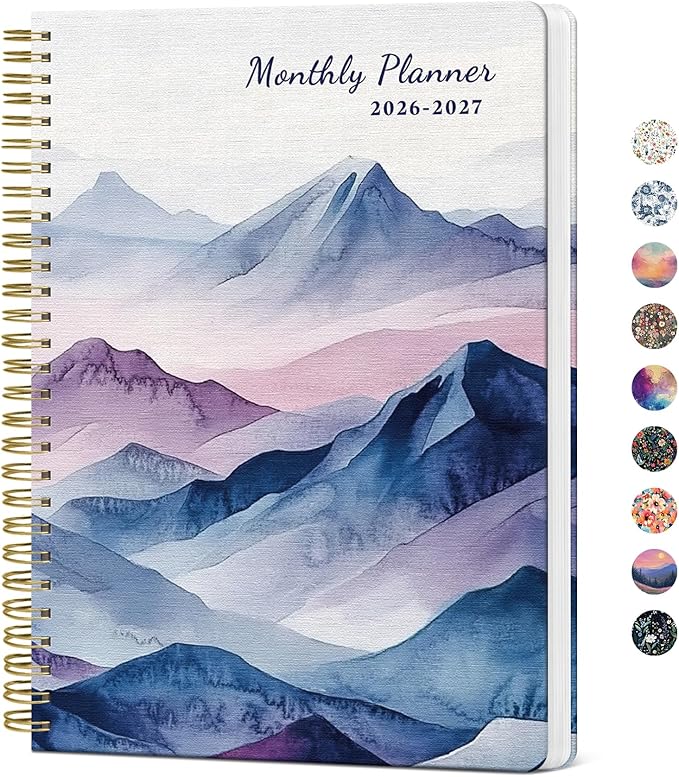 Monthly Planner 2026-2027, Aesthetic 2 Year Months Planner Calendar, 24-Months from January 2026 - December 2027, 26-27 Monthly Calendar Planner, Perfect for School Office Home, 7" x 10" - Distant Peaks
