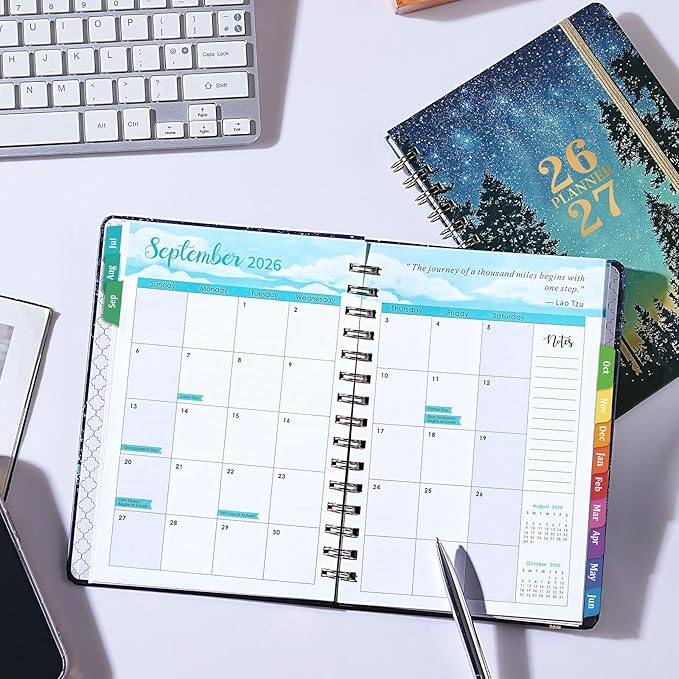 Planner 2026-2027 - Jul. 2026 - Jun. 2027, Planner 2026-2027 Weekly and Monthly, Academic Planners with Colorful Tabs, Inner Pocket, 6.4" x 8.5"